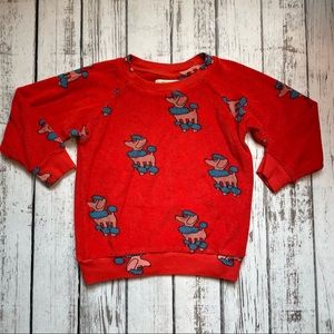 Hugo Loves Tiki Red Poodle Terry Sweatshirt